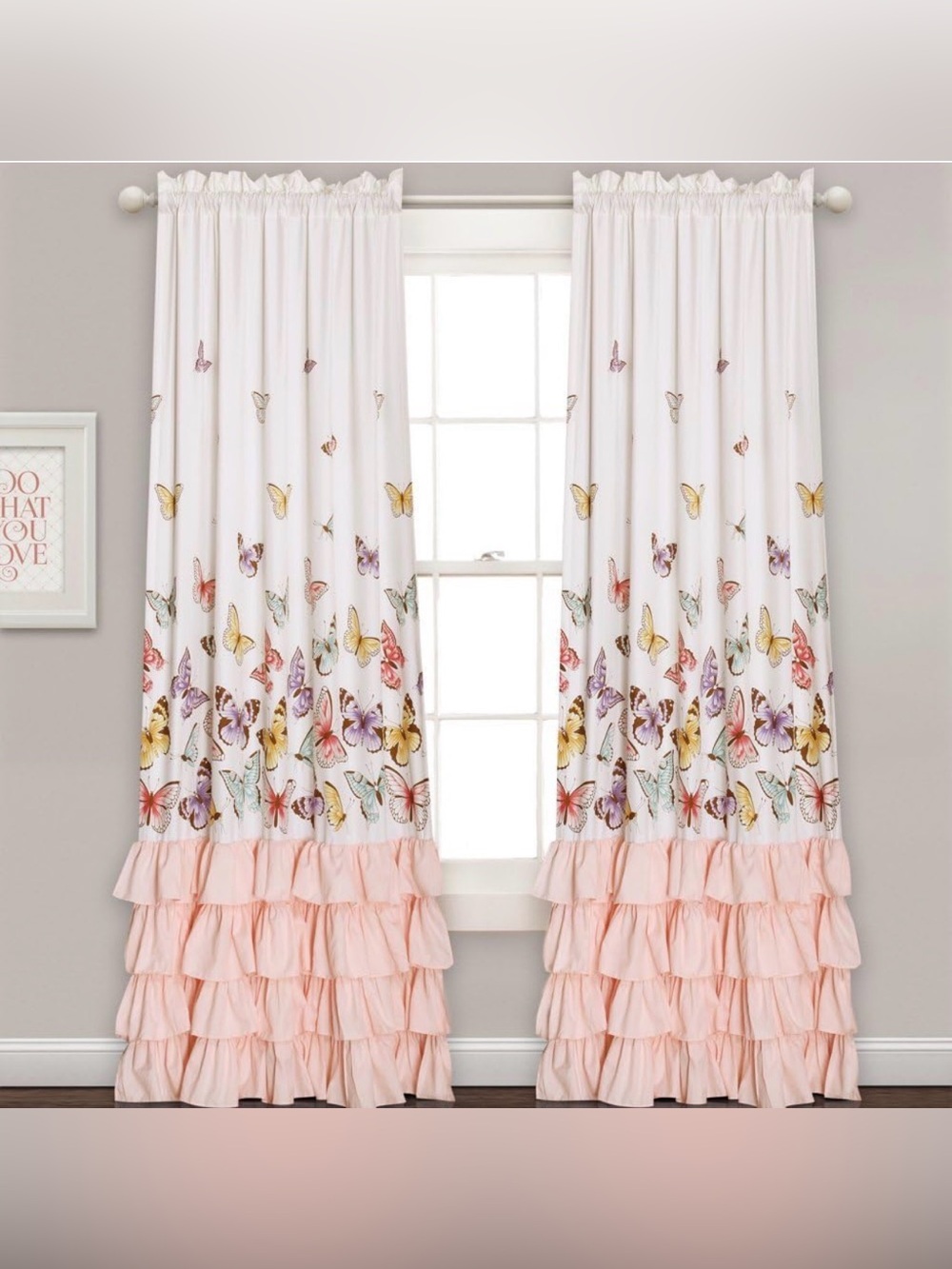 Lush Decor Flutter Butterfly Curtains Set